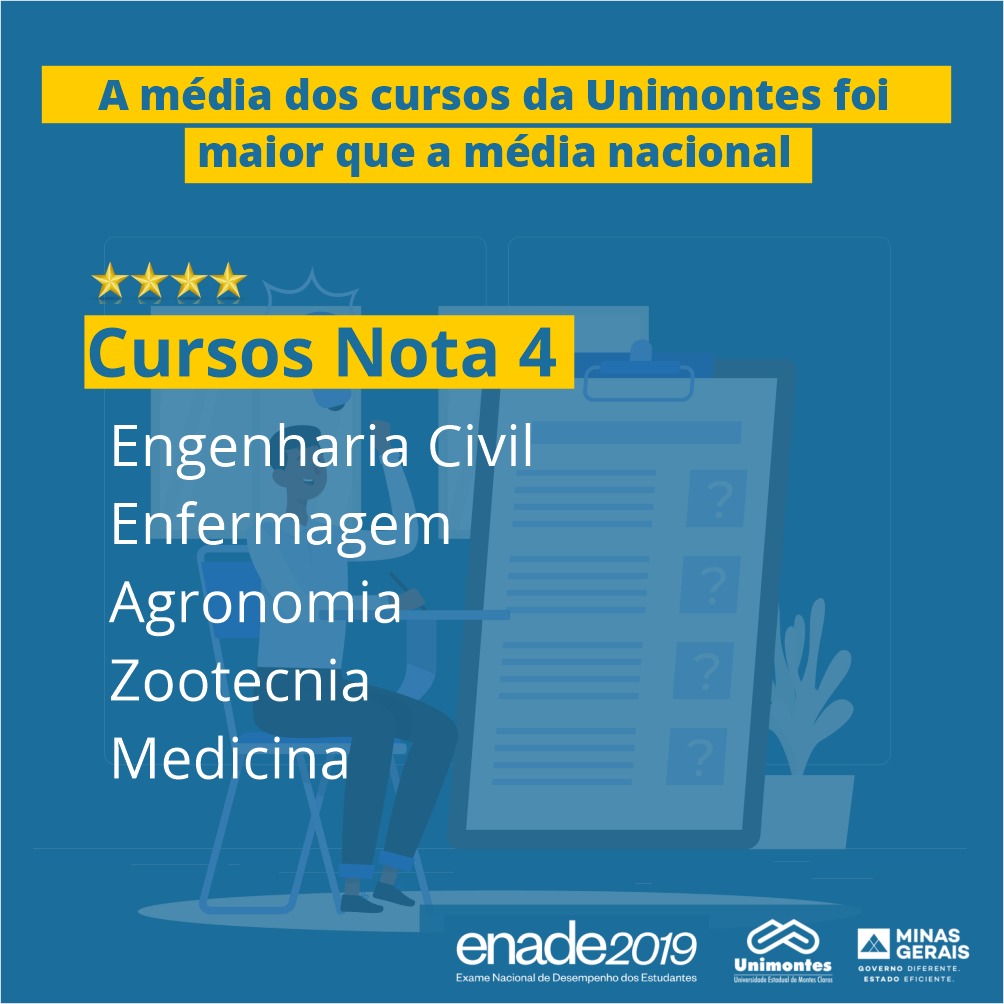 Enade-2019 comprova qualidade da Unimontes; cursos da instituição têm notas  acima da média nacional - Universidade Estadual de Montes Claros - Unimontes